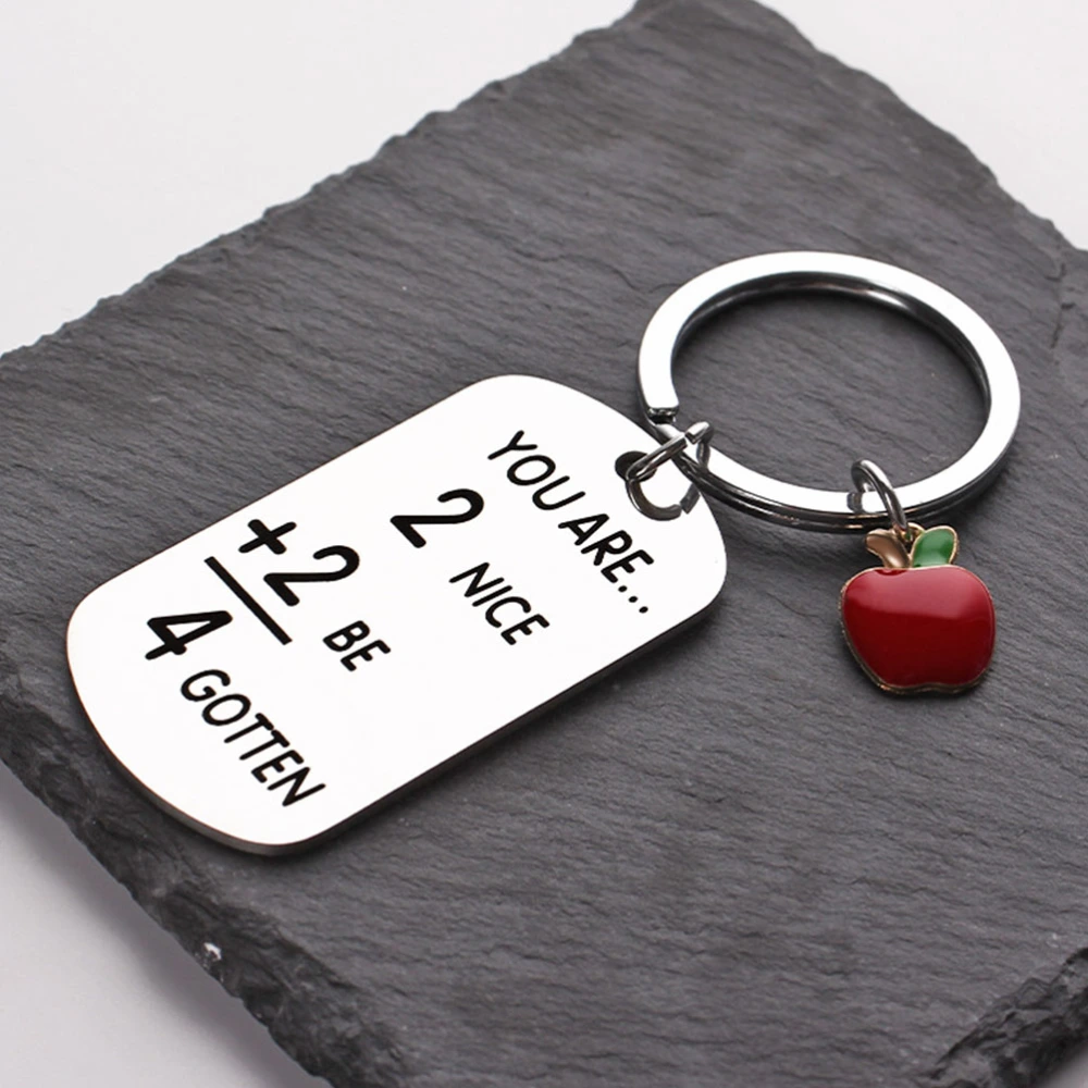 2Pcs Stainless Steel Keychains Back To School Gifts Decorative Key Rings Metal Keychains