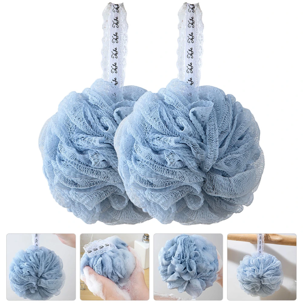 2Pcs Portable Bathing Balls Wear-resistant Shower Sponges Household Bath Loofahs