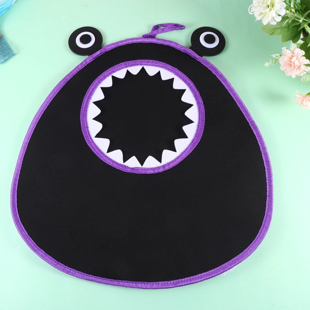 1Pc Multifunction Premium Bathtub Toy Organizer Bathing Toy Storage Bags Alien Big Mouth Shaped Bathroom Hanging Bags (Black, Neoprene+Fishnet)