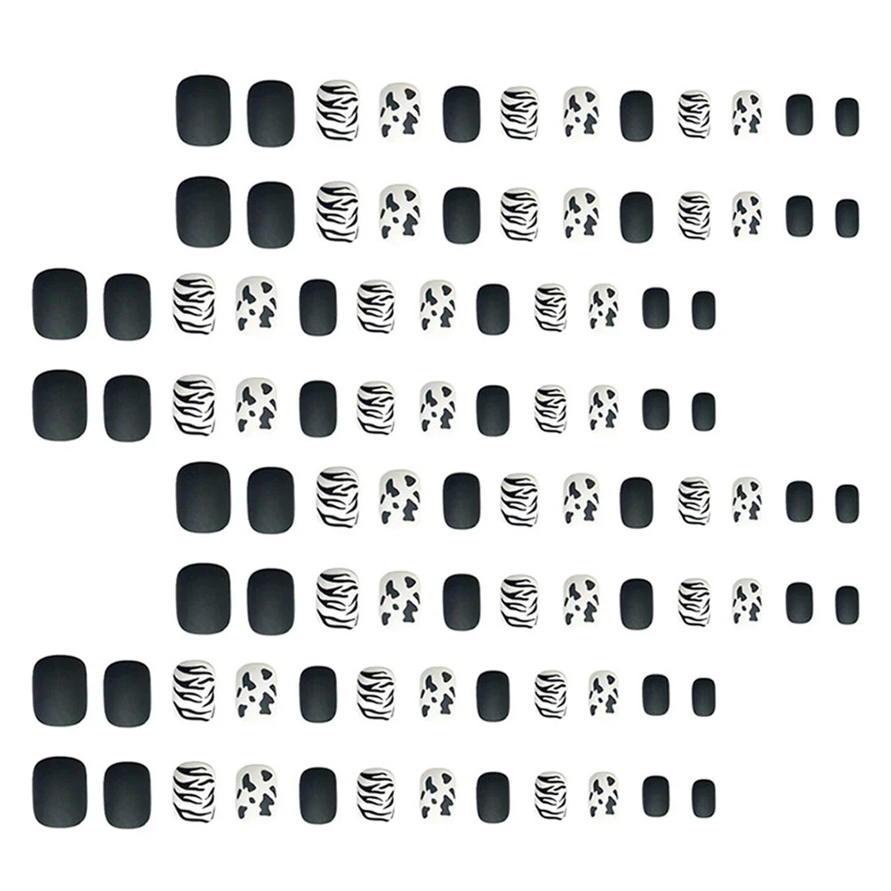 2 box/48pcs Short Ballet Wearable Fake Nails Detachable Nail Patch Nail Art Tips