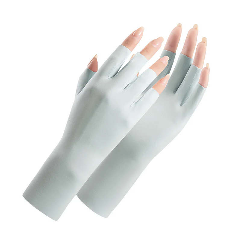 2 Pairs Sun Protection Gloves Salon Anti UV Manicure Gloves UV Protection Fingerless Gloves