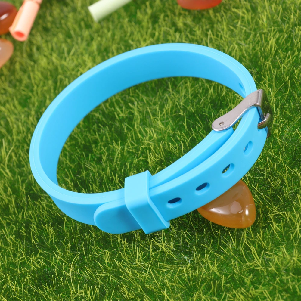 Solid Color Silicone Wristband Simple Silicone Bracelet Kids Rubber Wristbands (Light Blue)