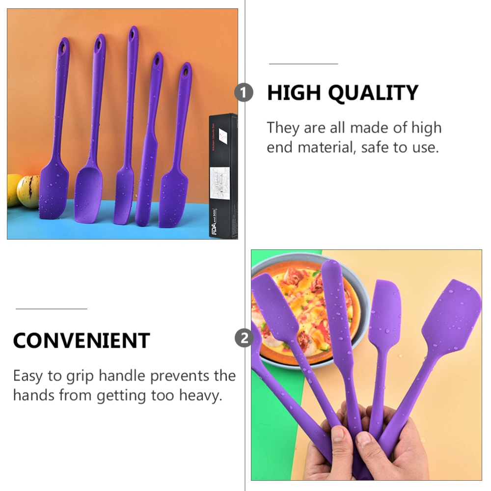 5PCS Silicone Cream Scraper Practical Durable Household Cake Bread Scraper