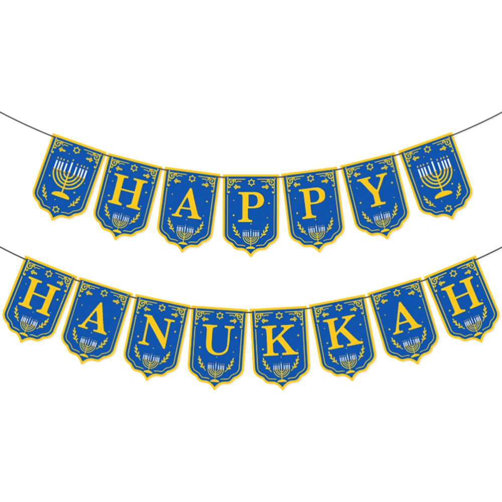 1 Set Hanukkah Peltate Shaped Banner Hanukkah Decor Flag Festival Decoration