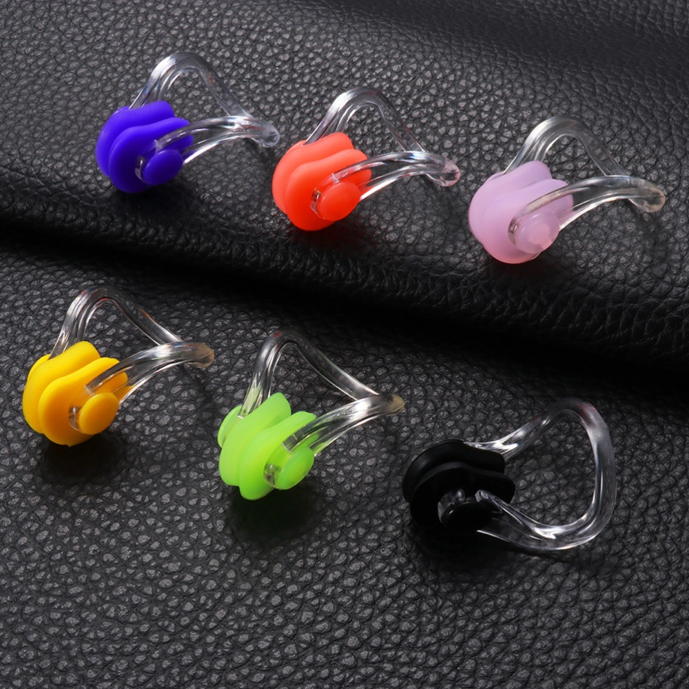 10PCS Comfortable Silicone Swimming Nose Clip Reusable Surfing Diving Swim Nose Clips for Adults Children(Random Color)