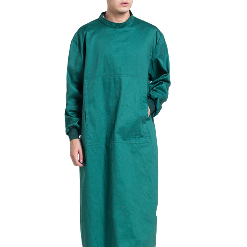 Protective Clothes Nurse Uniform Doctor Apparel Clothes Long Sleeve Labour Suit Coverall Clothes (Dark Green Size L)