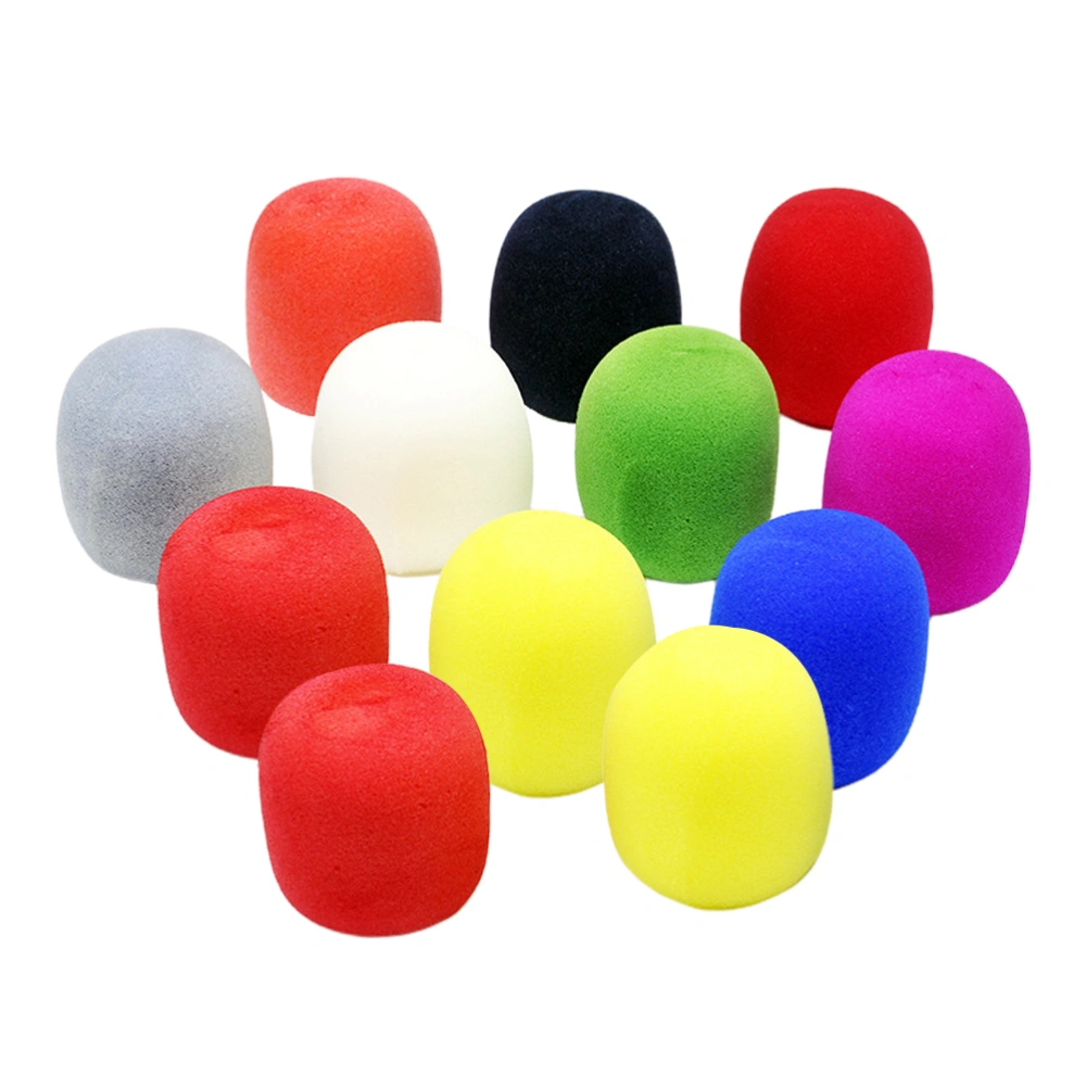 12Pcs Assorted Color Replacement Headset Microphone Cushion Pads Windscreen Cover(Random Color)