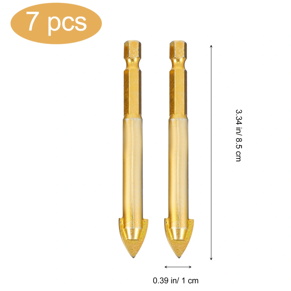 7pcs Carbide Tip Glass Drill Bit Triangle Head Drill Bits Tile Hole Opener