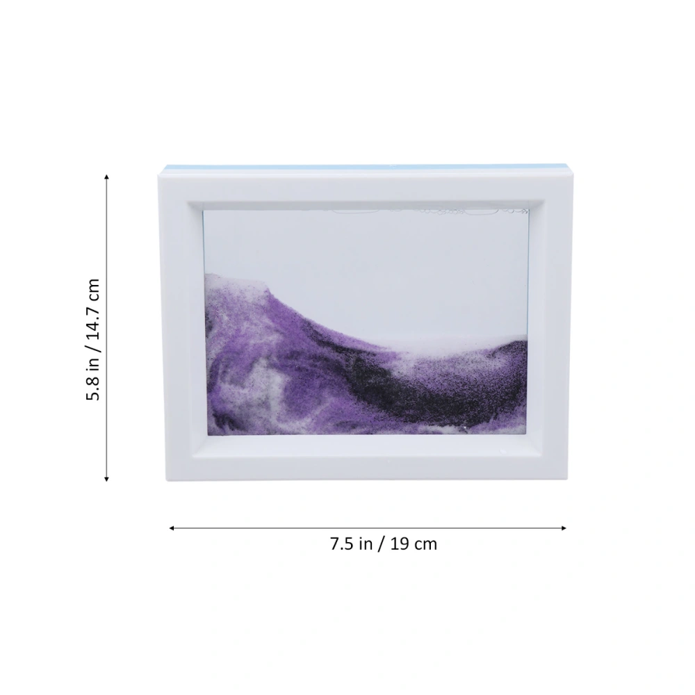 1PC 3D Art Quicksand Painting Vertical Plastic Frame Quicksand Painting Accessories Delicate Quicksand Painting Gift for Home Office Decor Black+White+Purple