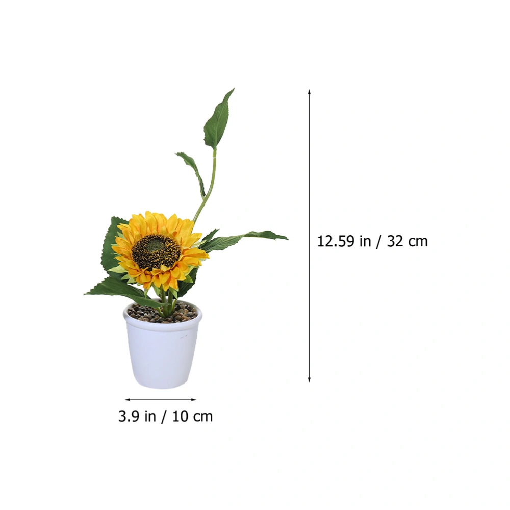 2pcs Simulated Sunflower Bonsai Fake Bonsai Simulation Flower Pots Home Decor