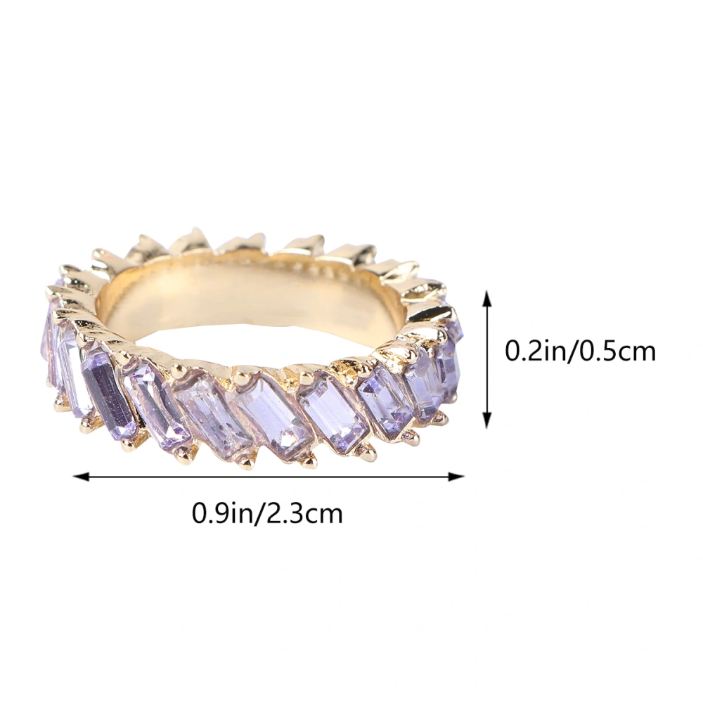 1 Pc Slant Crystal Ring Alloy Finger Ring Fashion Finger Ornament Women Ring