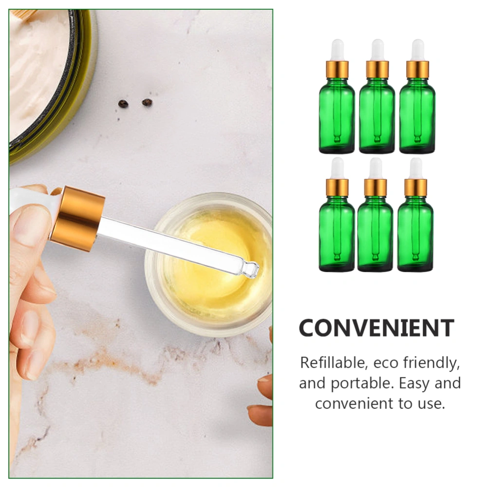 6pcs 30ml Refillable Dropper Bottles Glass Essence Bottle Essential Oil Vial