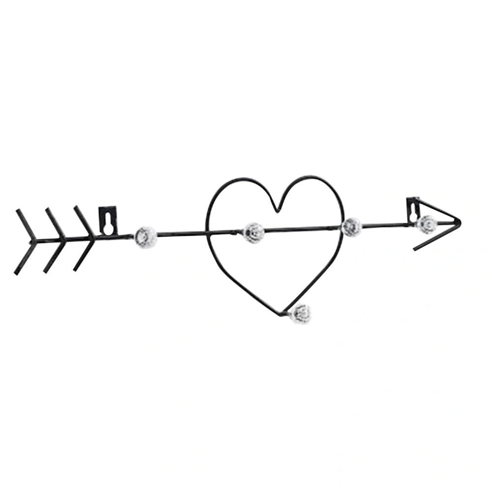 Metal Iron Art Wall Hook Multifunctional Wall Mounted Rack An Arrow Through Heart Necklace & Bracelet Organizer (Black)