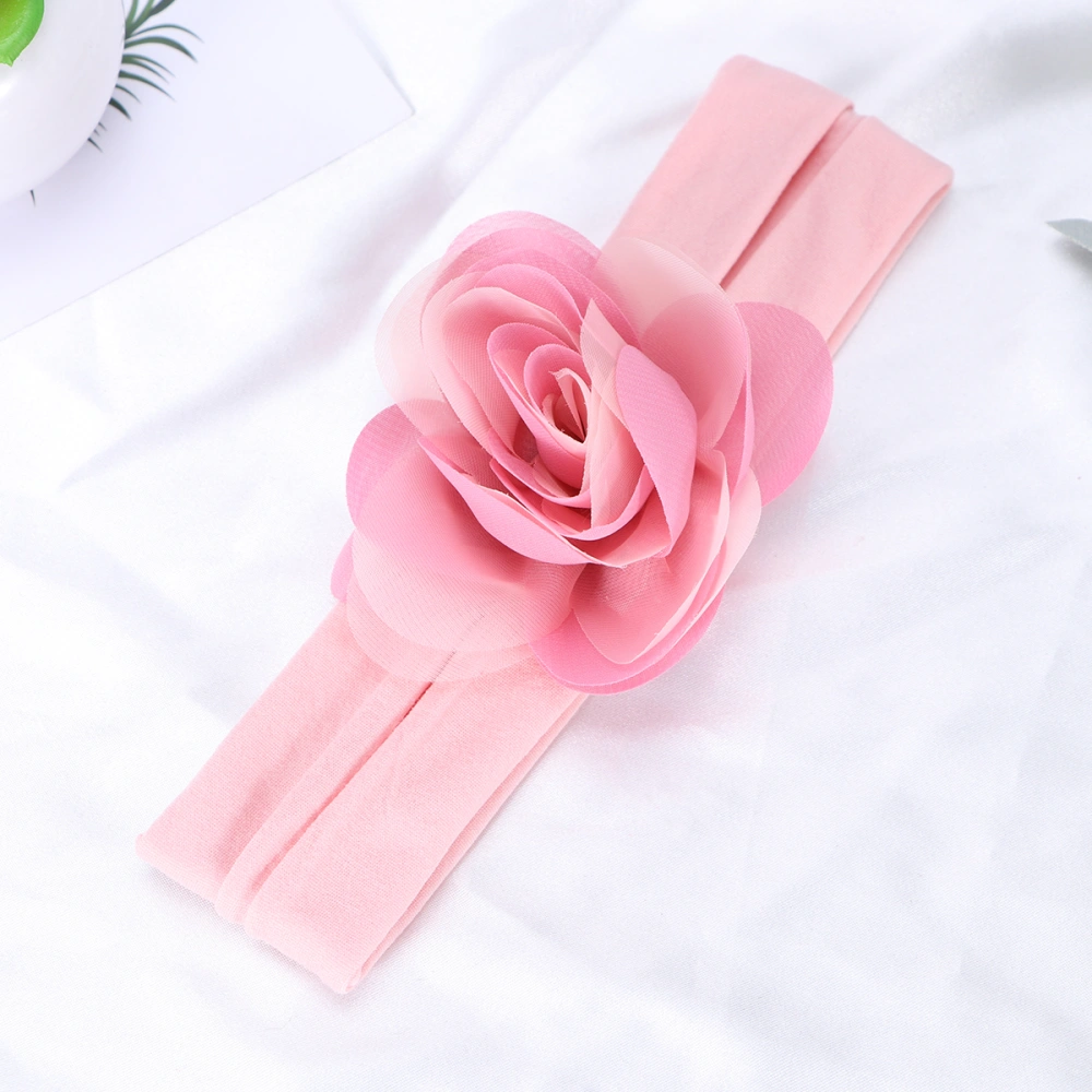 Pink Chinese Rose Hair Band Elastic Headbands Baby Headwraps Lovely Headdress Hair Accessories for Baby Kids Toddler