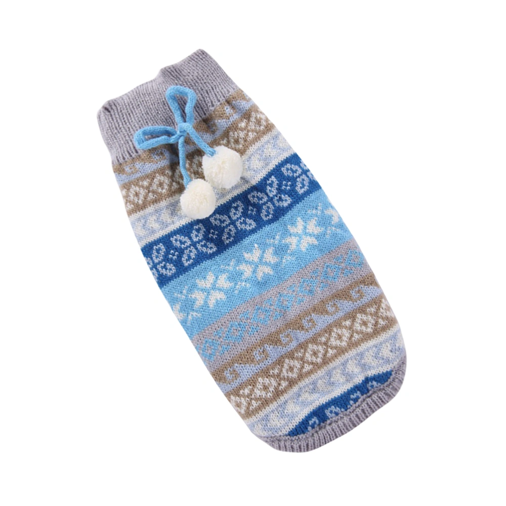 Snowflake Pattern Sweater Christmas Pet Hoodies Pet Dog Clothes Sleeveless Dog Garment Pet Winter Clothing Size L Blue