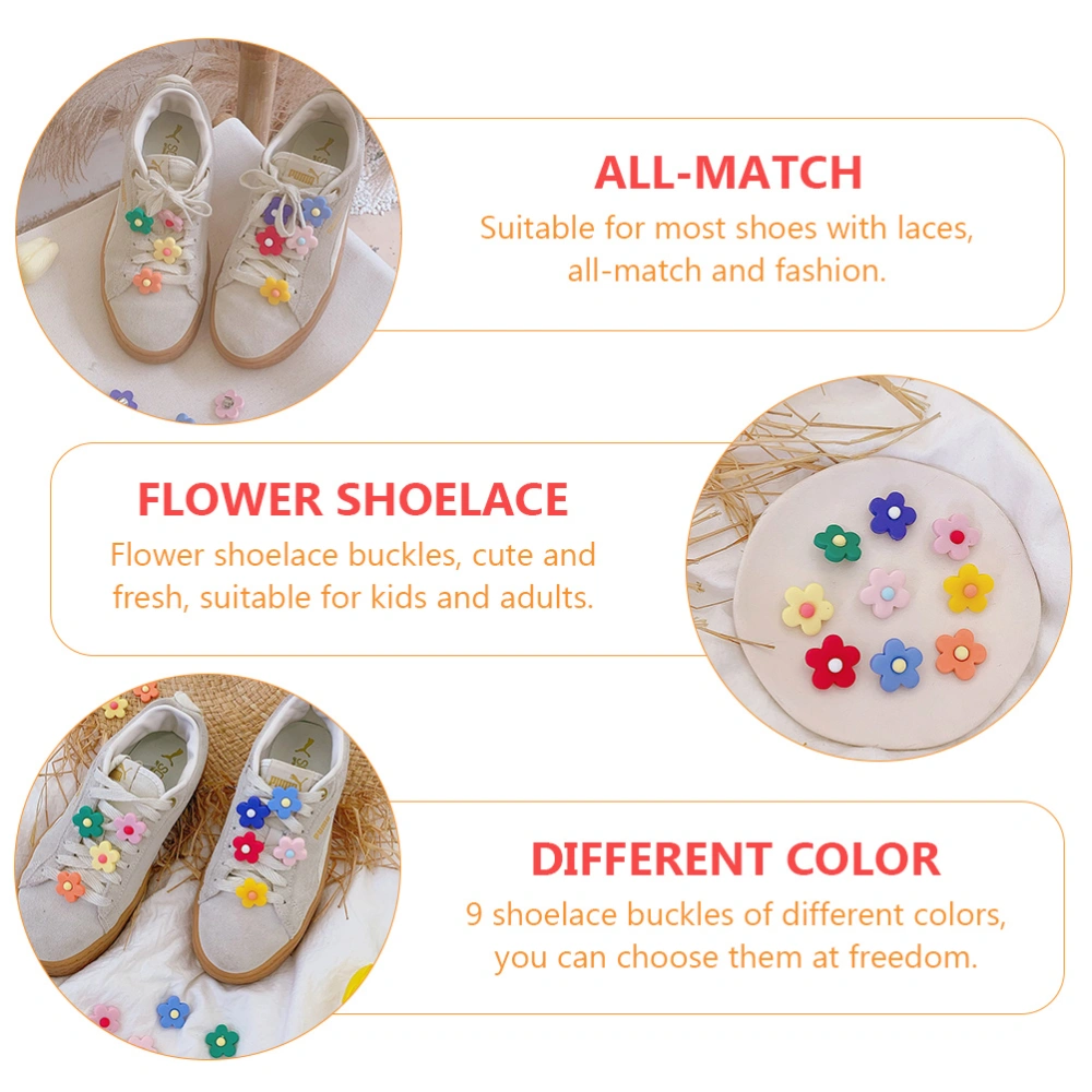 9Pcs Flower Shoelace Buckles Shoelace Decoration Shoelace Buckle Clips