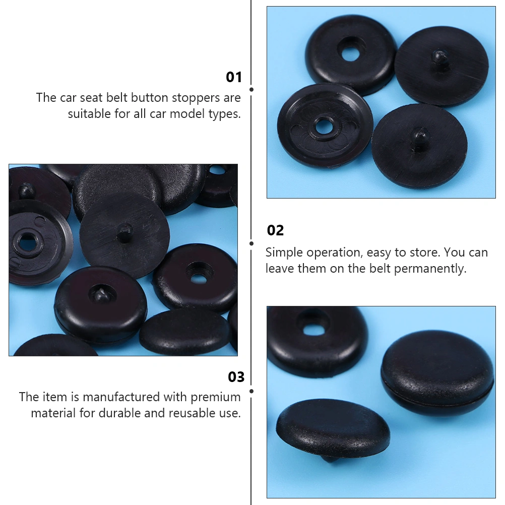 50pcs Car Parts Car Safety Seat Belt Stopper Spacing Limit Buckle Clip Retainer