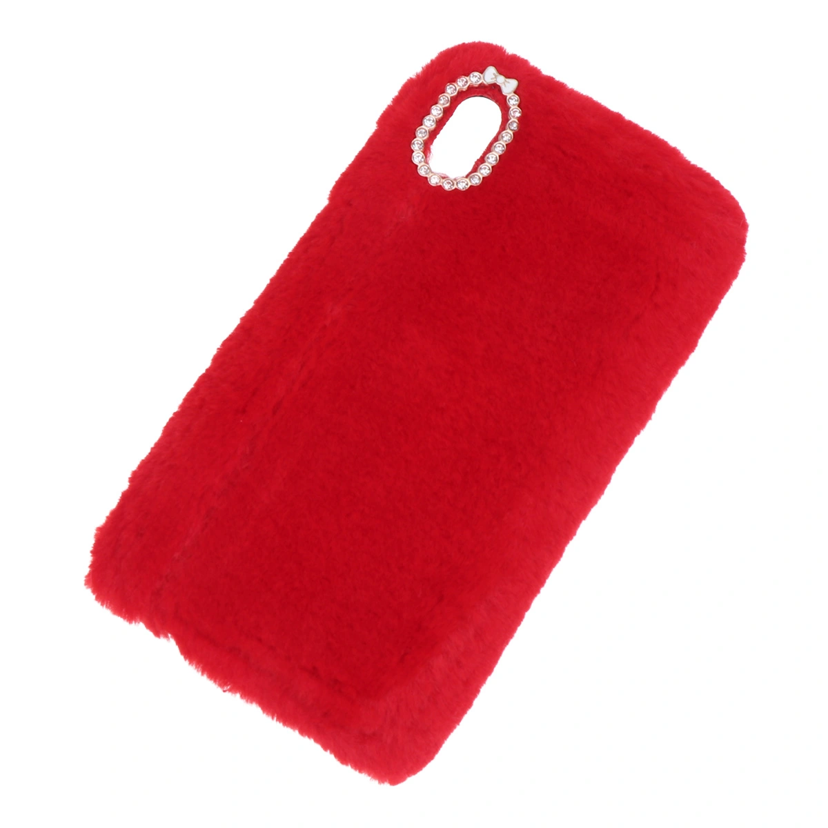 Lovely Plush Phone Case Super Plush Phone Cover Shockproof Phone Shell Compatible for iPhone XR(Red)