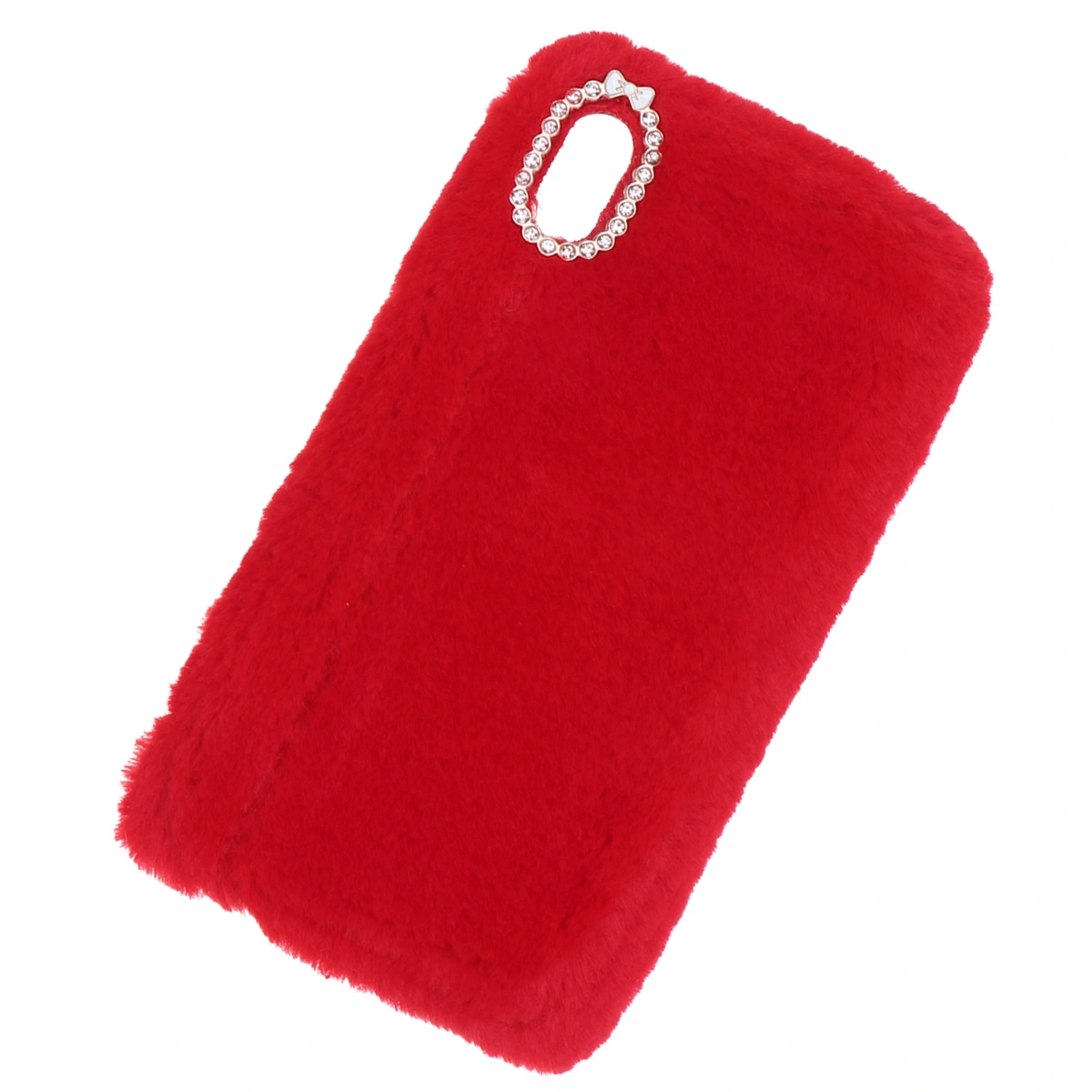 Lovely Plush Phone Case Super Plush Phone Cover Shockproof Phone Shell Compatible for iPhone XR(Red)