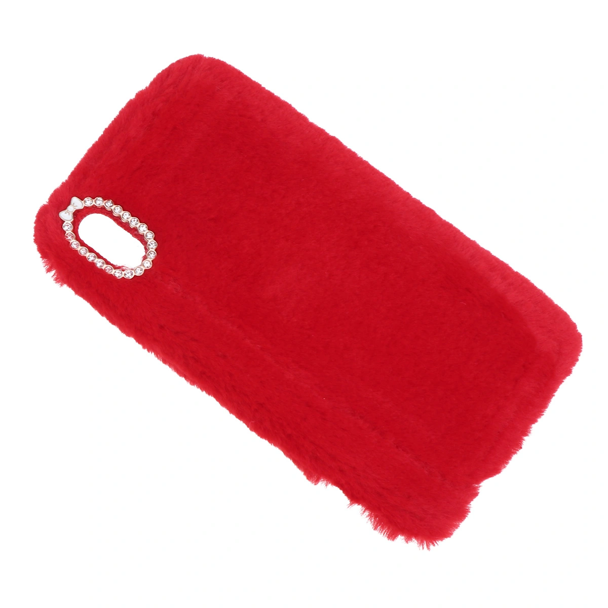 Lovely Plush Phone Case Super Plush Phone Cover Shockproof Phone Shell Compatible for iPhone XR(Red)