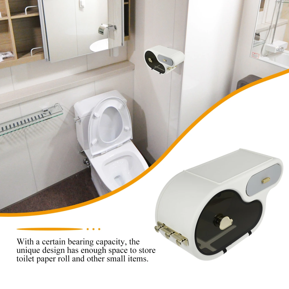 Toilet Paper Roll Holder Hanging Bathroom Tissue Paper Storage Tissue Box Holder