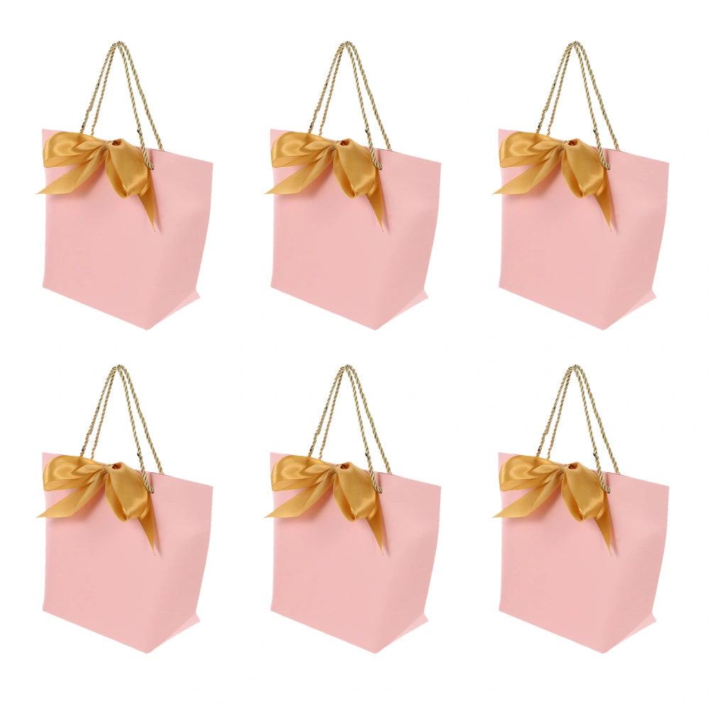 6Pcs Storage Bag Portable Paper Shopping Bag Simple Hand Bag Gift Packing Bag