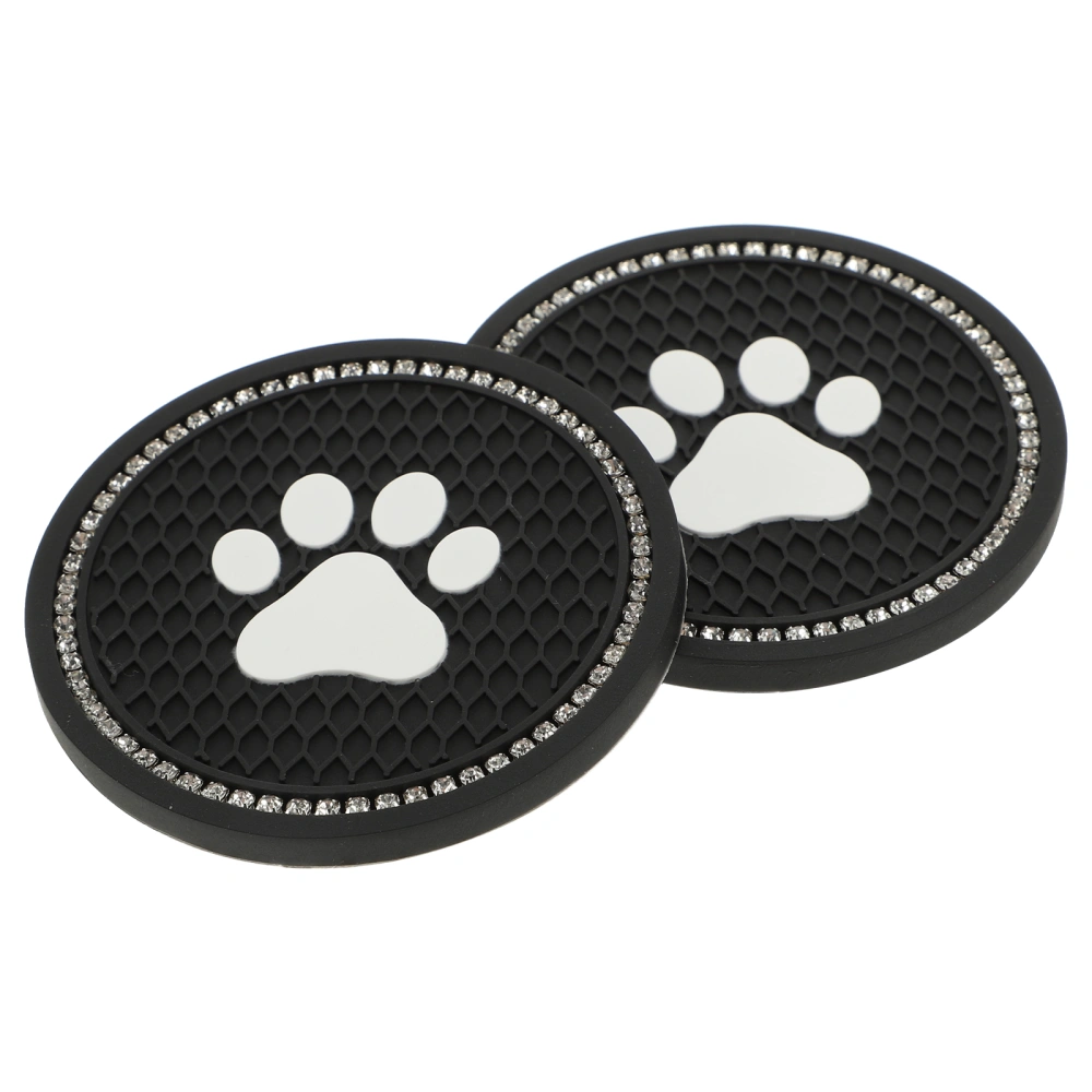 2 Pcs Car Coasters Car Cup Pad Car Cup Mat Diamond Coaster Claw Pattern Cup Pads