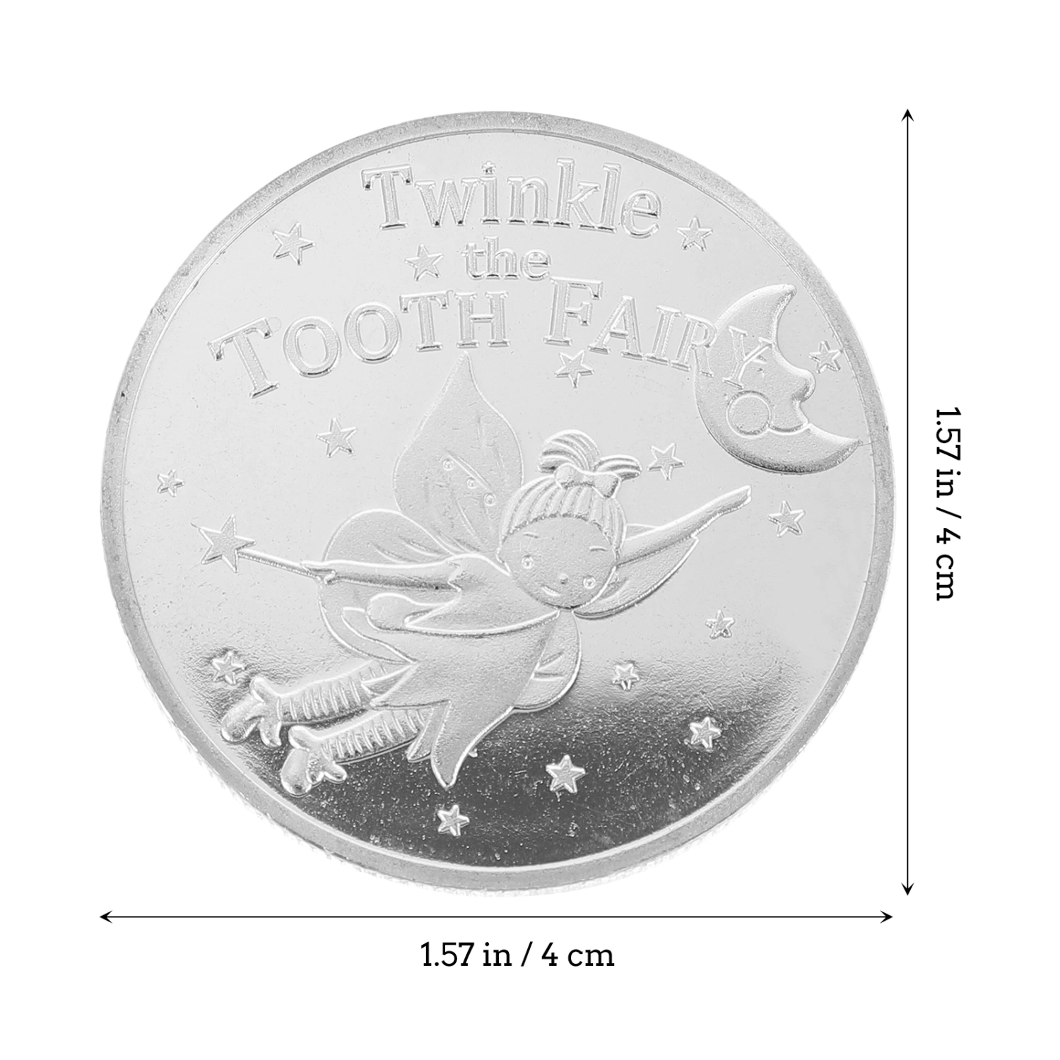 2pcs Tooth Fairy Coin Iron Coin Reward Collection Coin Experience Coin(Sliver)