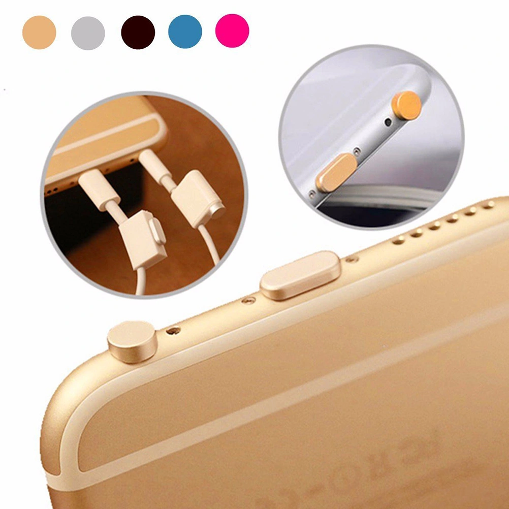 4-in-1 Metal Ear Data Anti Dust Plug Keeper Dock for iPhone 6 / 6 Plus / 6s / 6s plus / / Mini / Pro / Air (Sky Blue)