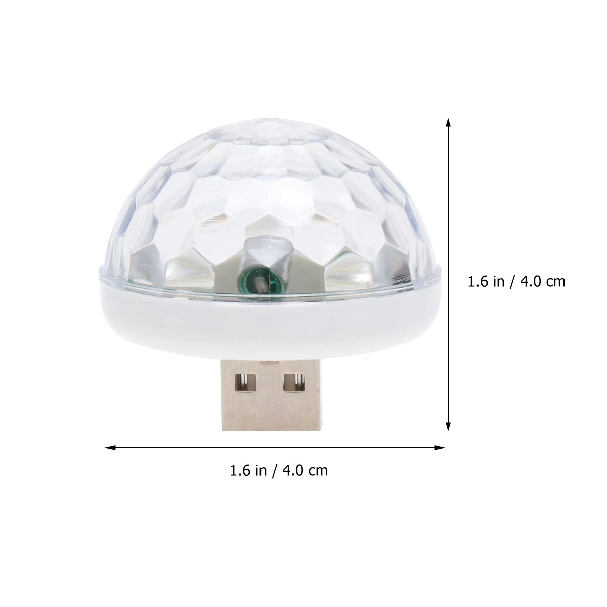 3pcs LED Voice Control Mini Stage Lamp Crystal Ball Light Lamp Multicolor Decorative for Disco KTV Party Stage (White + USB Plug)