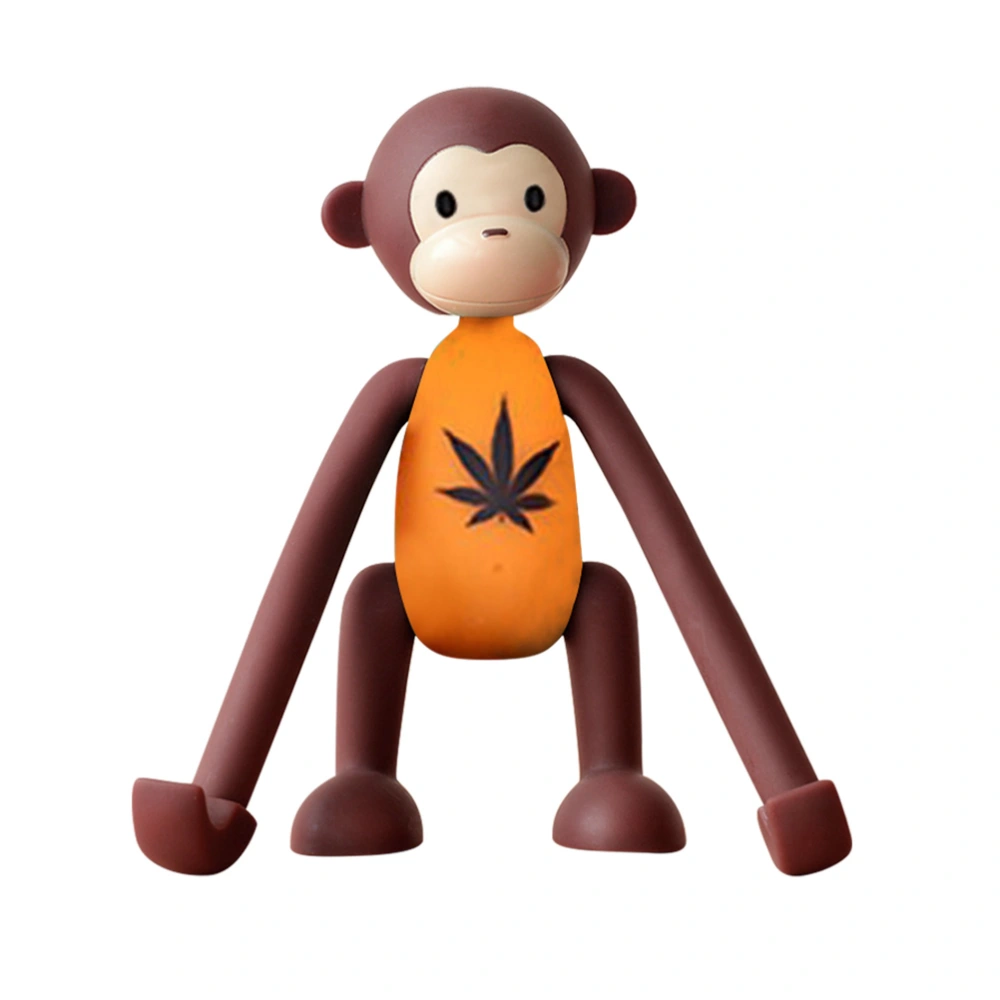 1pc Multi-function Tablet Phone Stand Cartoon Monkey Mobile Phone Bracket Desktop Decor (Orange)