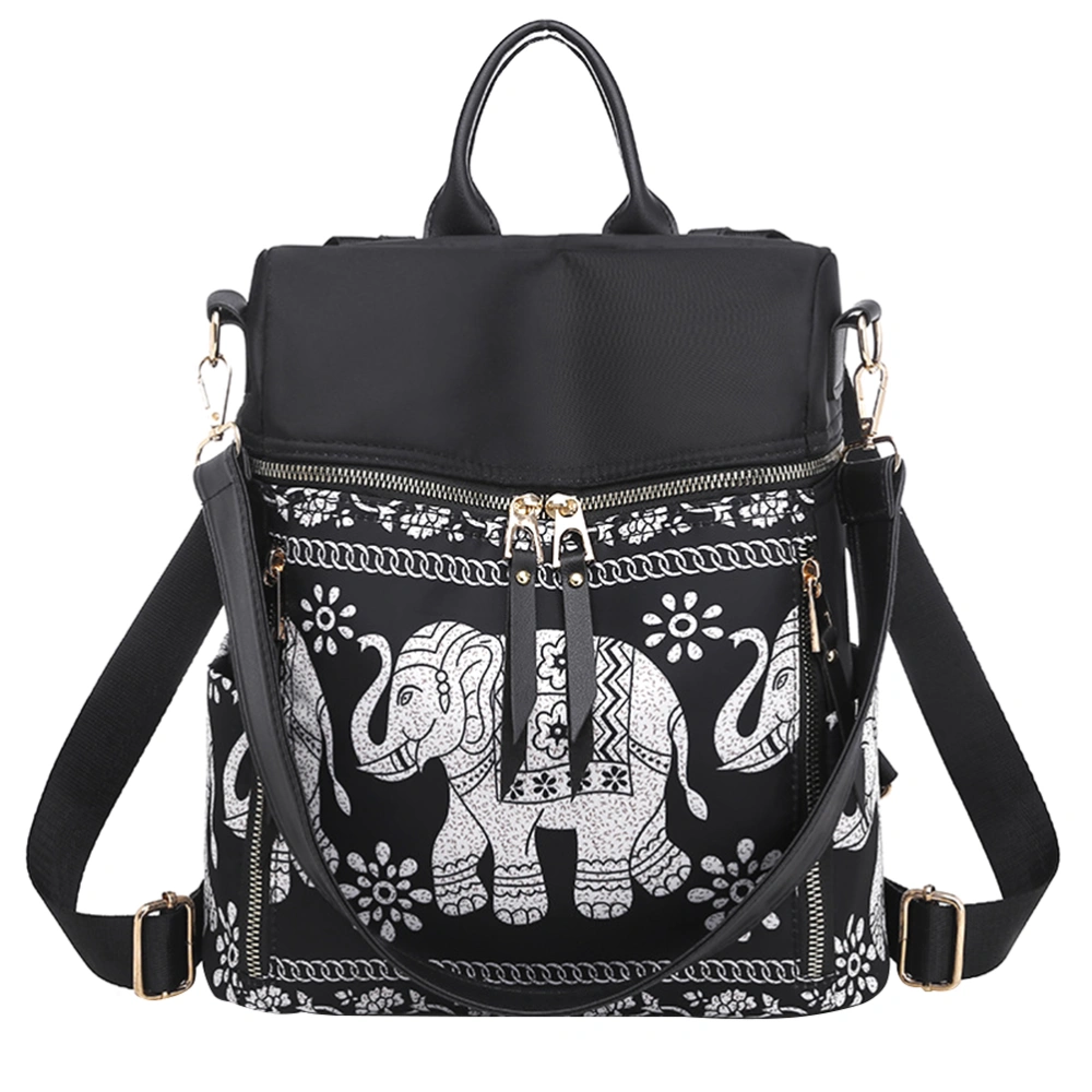 Elephant Printing Waterproof Backpack Casual Multifunctional Shoulder Bag Outdoor Fitness Bag Travel Pouch Large Capacity Handbag