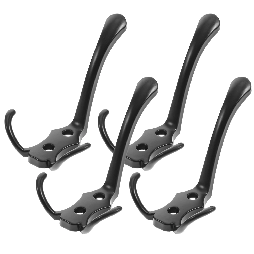 4pcs Wall Mounted Hooks with Screws Metal Hanging Hooks Coat Hooks Towel Hooks