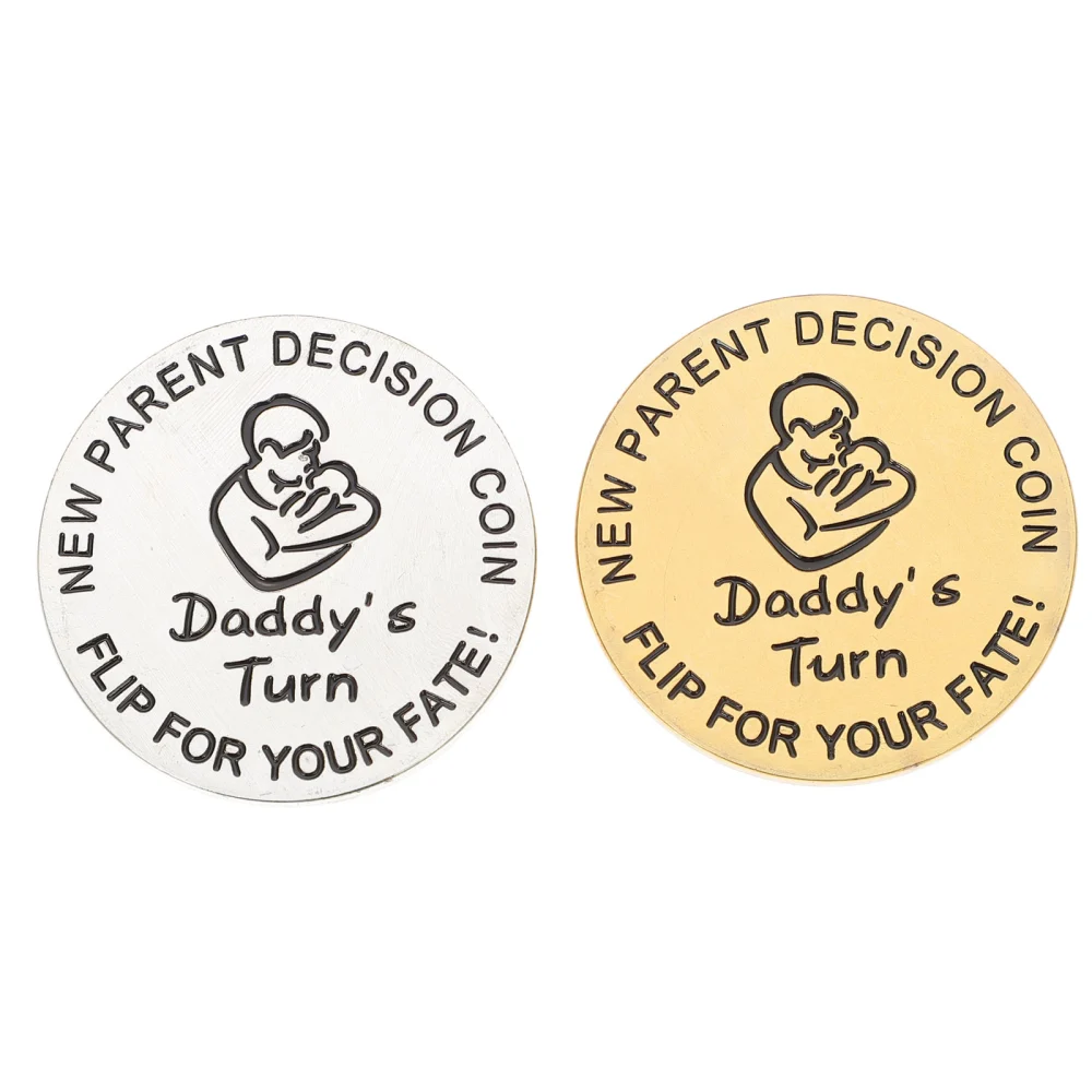 2Pcs Funny Decision Coin Dual Side Decision Coin New Parents Mom Daddy Gift