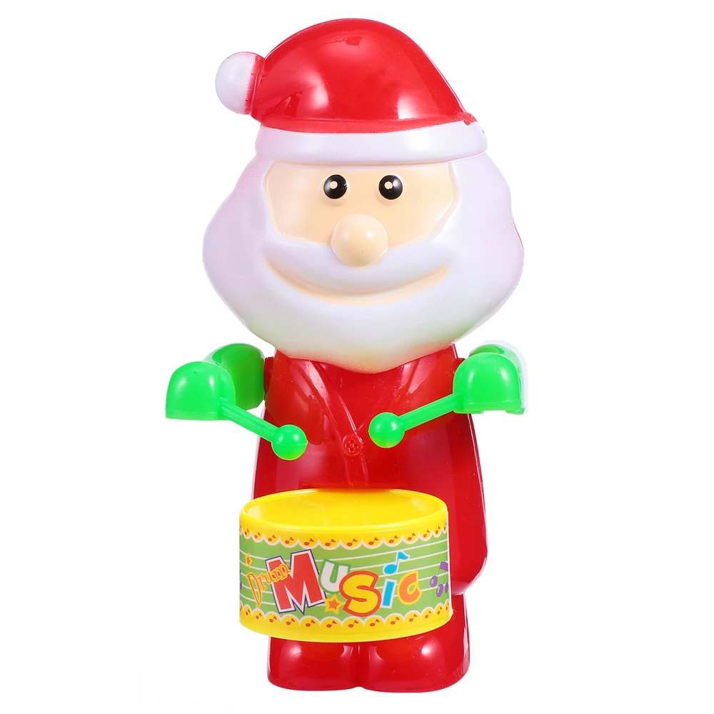 3pcs Wind Up Toy Santa Plaything Drumming Santa Toys Funny Clockwork Toys