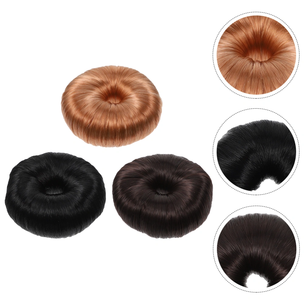 3Pcs Hairpiece Bun Hair Rings Extension Scrunchies Messy Hair Bun Extension