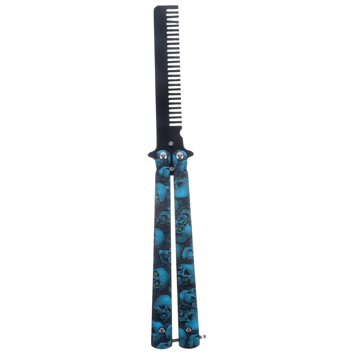 Multi-function Practice Tool Camping Tool Comb Camping Supplies Sturdy Metal Accessories for Home Outdoor Outside (Blue)
