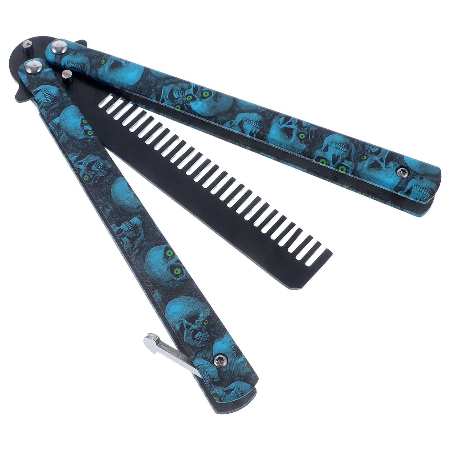 Multi-function Practice Tool Camping Tool Comb Camping Supplies Sturdy Metal Accessories for Home Outdoor Outside (Blue)