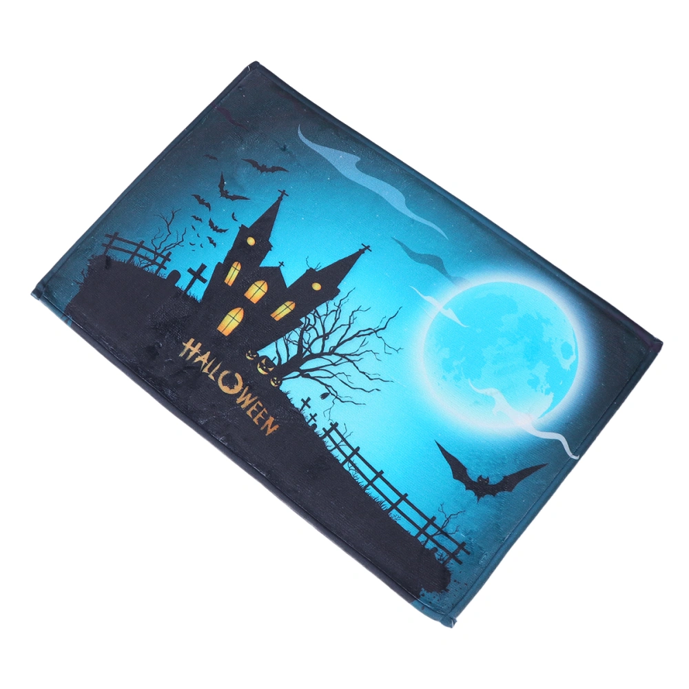 Halloween Design Door Mat Bedroom Sitting Room Kitchen Bathroom Non-slip Mat for Decoration Use (Bright Blue Moon)