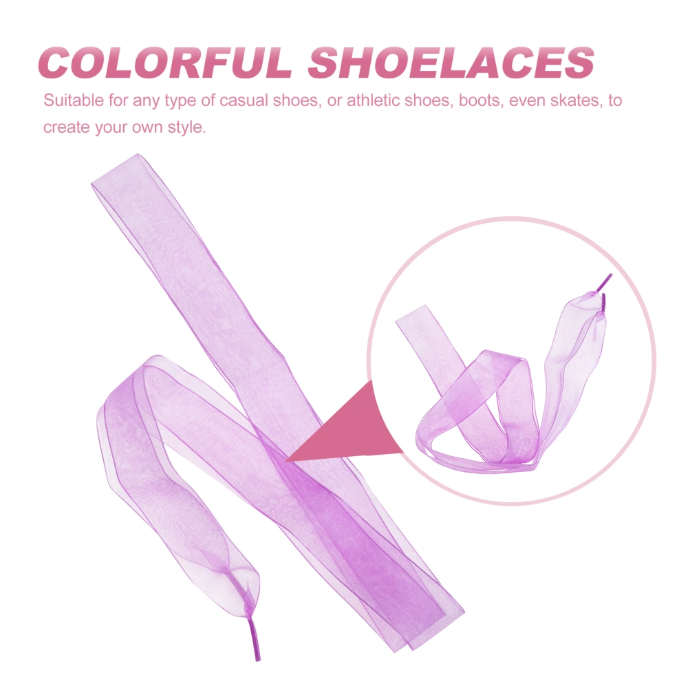 1 Pair Decorative Ribbon Shoelace Flat Stain Sneakers Shoelace Shoe Accessories