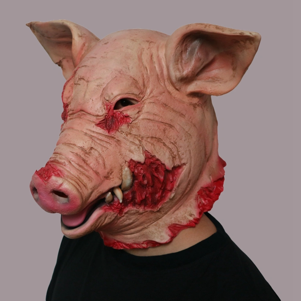 Costume Party Creepy Pig Head Masks Latex Terror Props Accessory for Halloween Haunted House