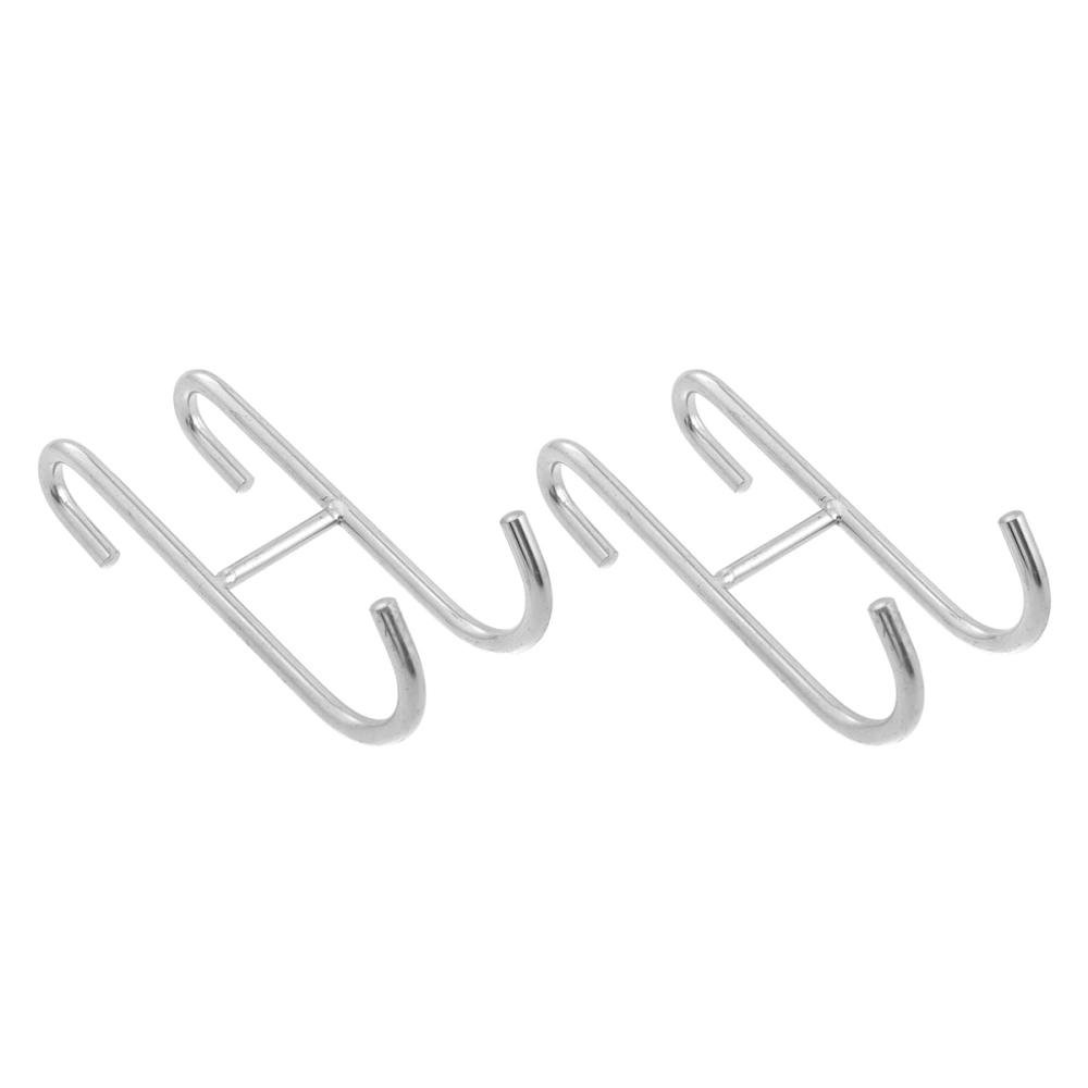 2pcs Durable 304 Stainless Steel Hook Unique Over Door Hooks Convenient Bend Hook Creative S Shape Double Hanging Hanger for Home Room Cabinet Closet