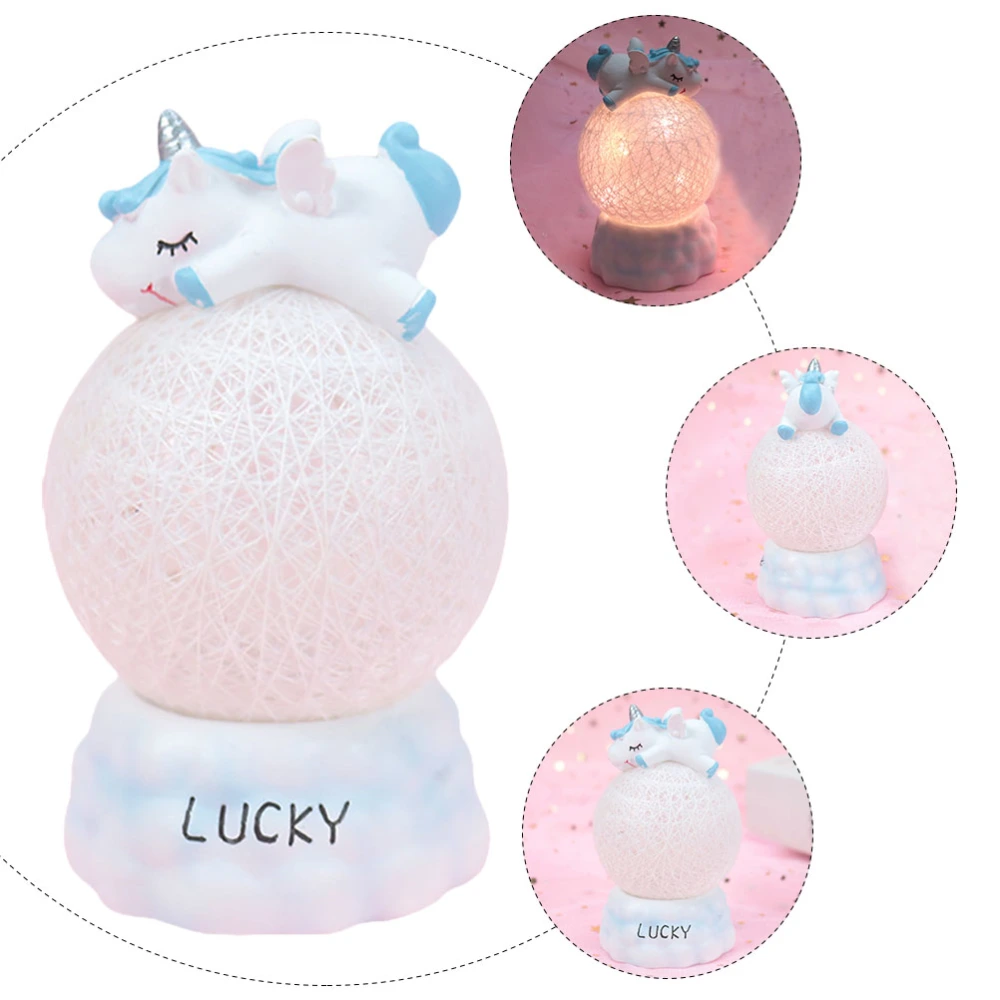 Unicorn Cotton Thread Ball Table Lamp Cartoon Desktop Night Light Ornaments