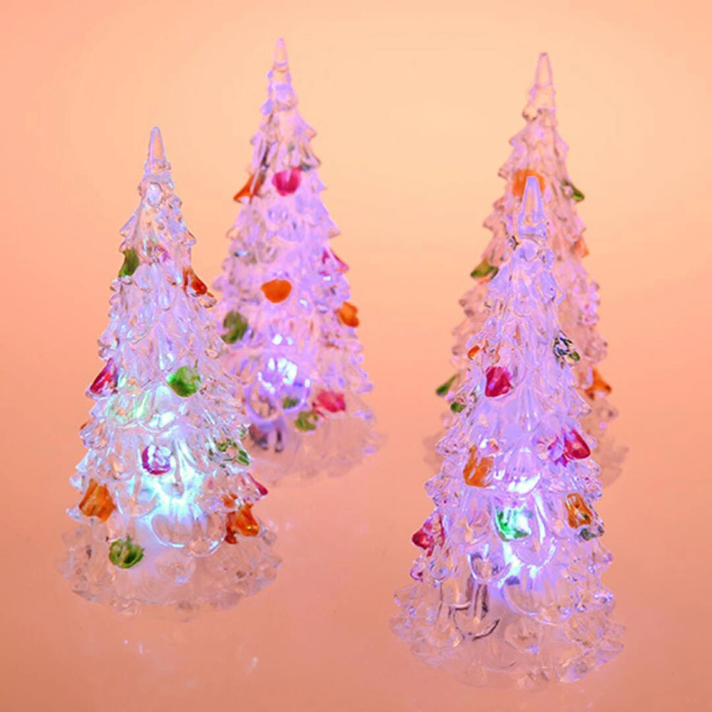 10pcs 12cm Crystal Christmas Tree Colorful Christmas Tree Painted LED Christmas Trees Painted Trees