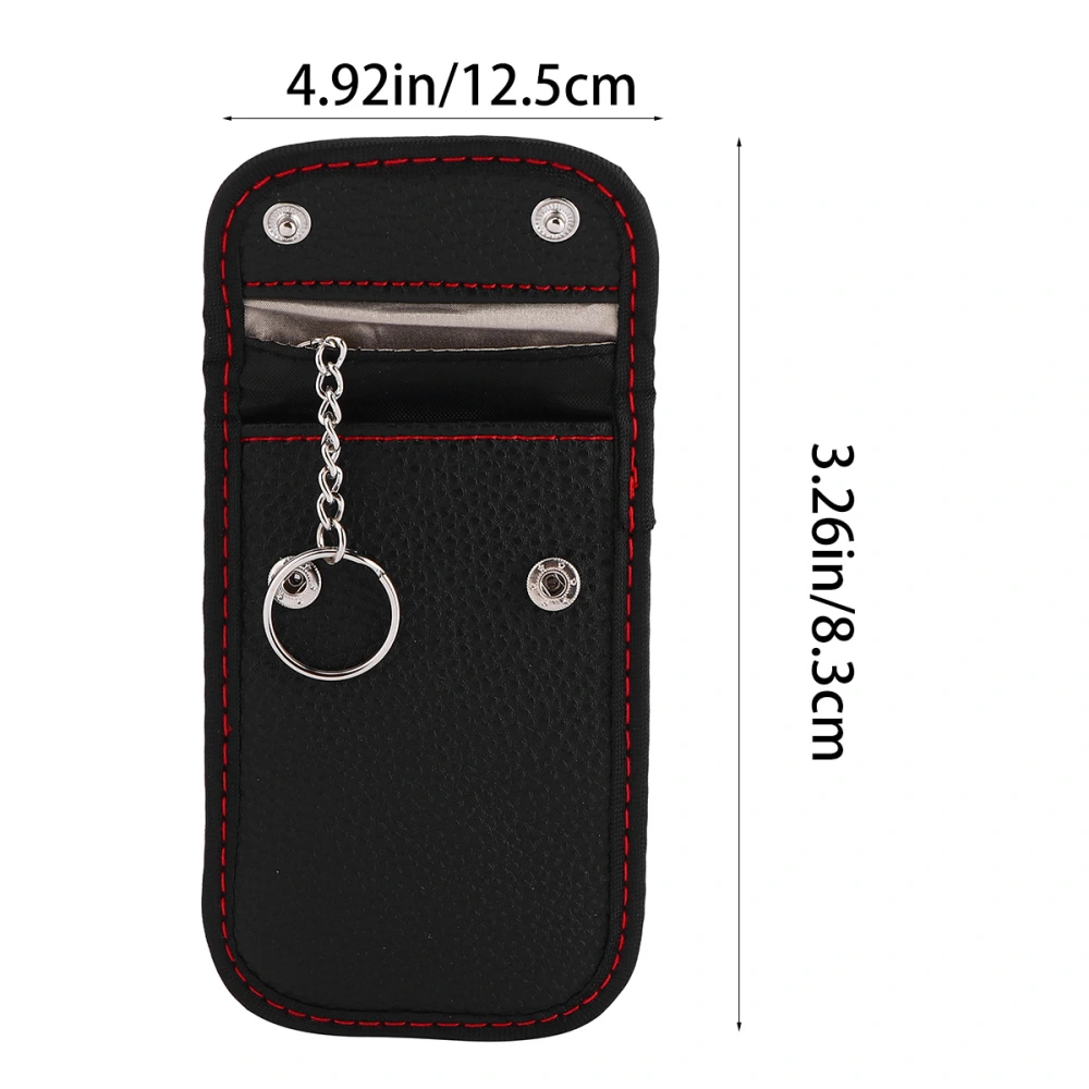 2PCS PU Car Key Pouch RFID Grain Keys Storage Bag Flap Pockets Key Case Holder