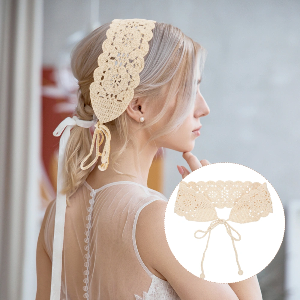 1Pc Chic Lace Flower Collar Beautiful Fake Collar Creative Headband for Women