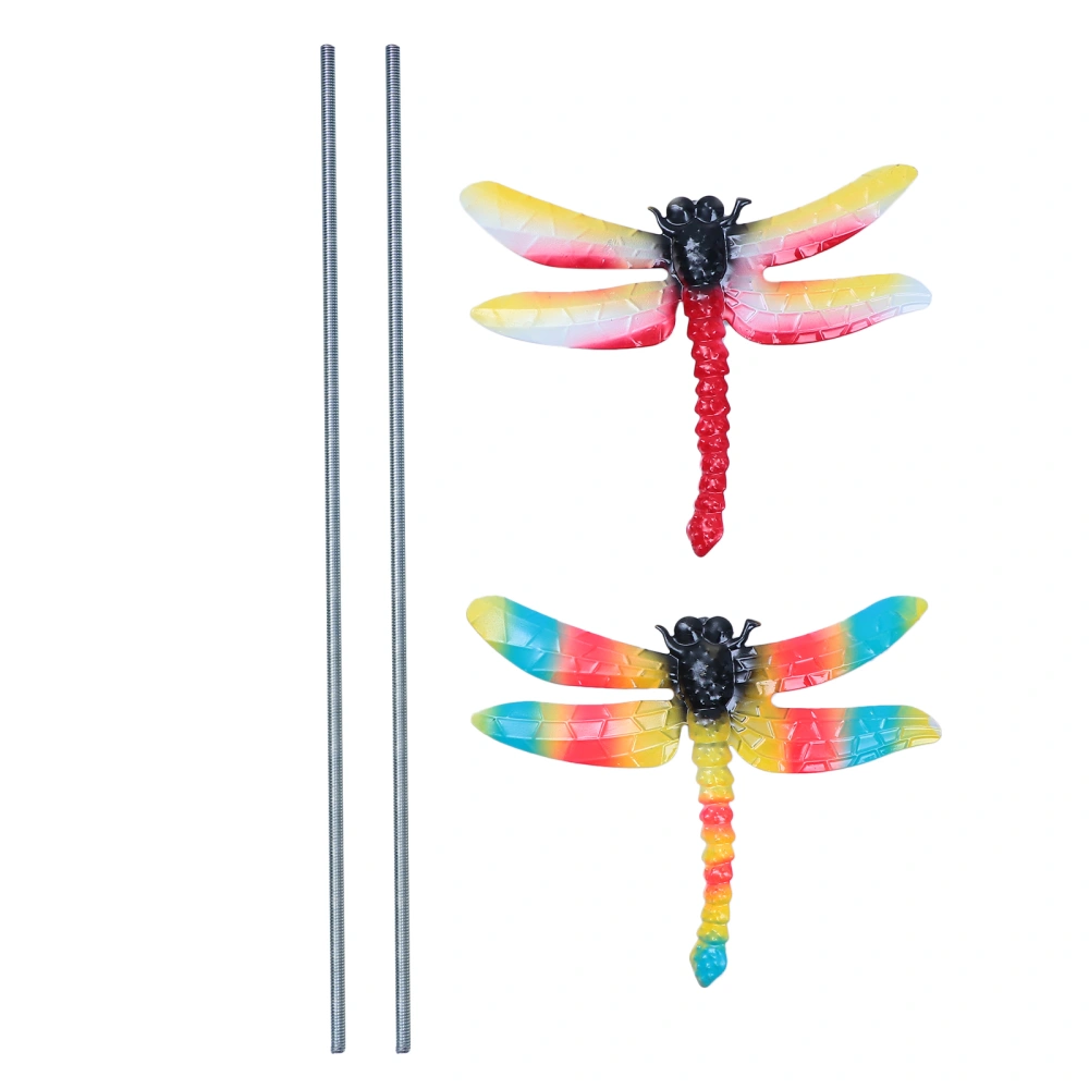 2pcs Metal Dragonfly Yard Decor Outdoor Novelty Iron Stake for Garden Patio