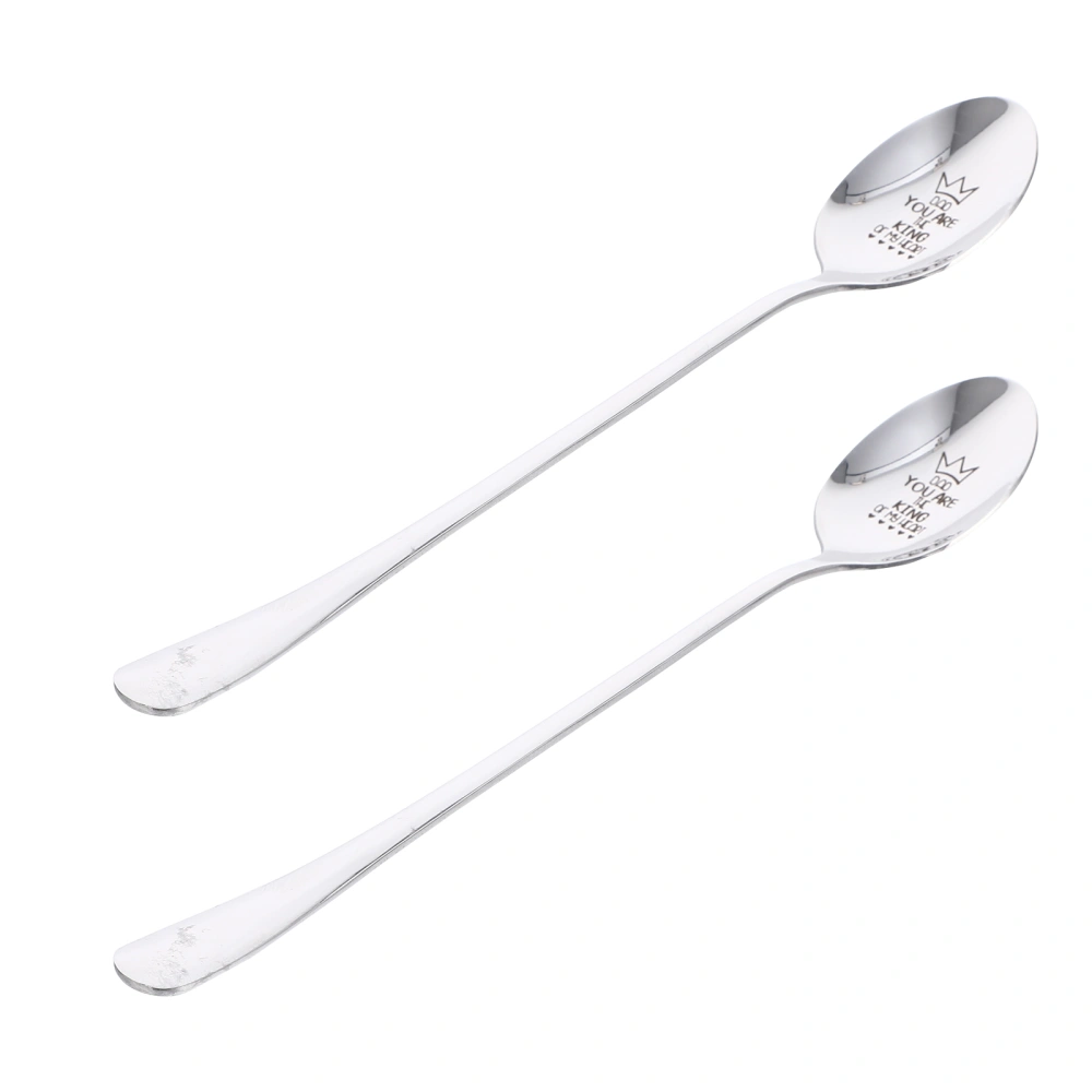 2pcs Soup Serving Spoons Kitchen Spoons Stainless Steel Long Handle Spoons