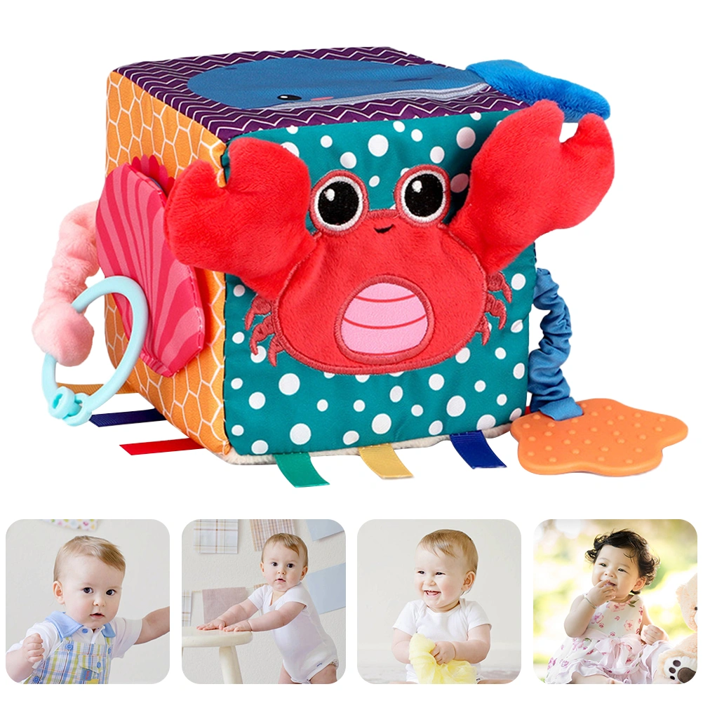 1pc Multifunctional Toddlers Square Shape Cloth Book Toy (Assorted Color)
