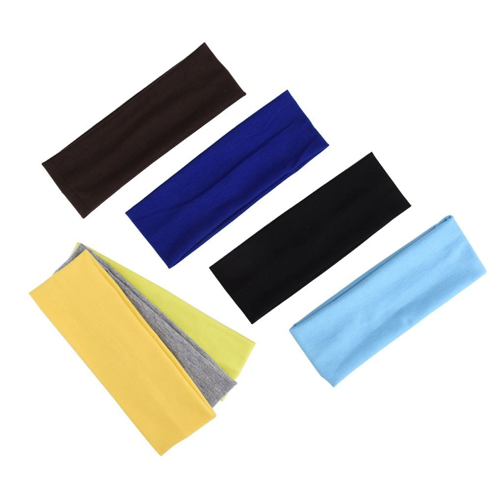 12Pcs Stretch Elastic Yoga Cotton Headbands for Teens Girls and Women Men (Random Color)